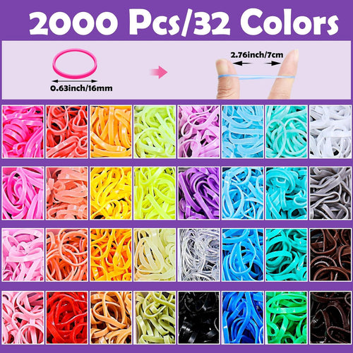 2000-Piece Mini Hair Tie Set with Tools