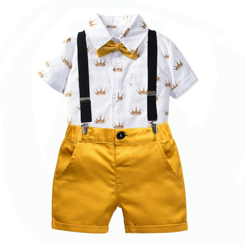 Kids' Crown-Print Top & Shorts Set