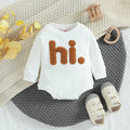 Baby Letter-Print Long-Sleeve Romper