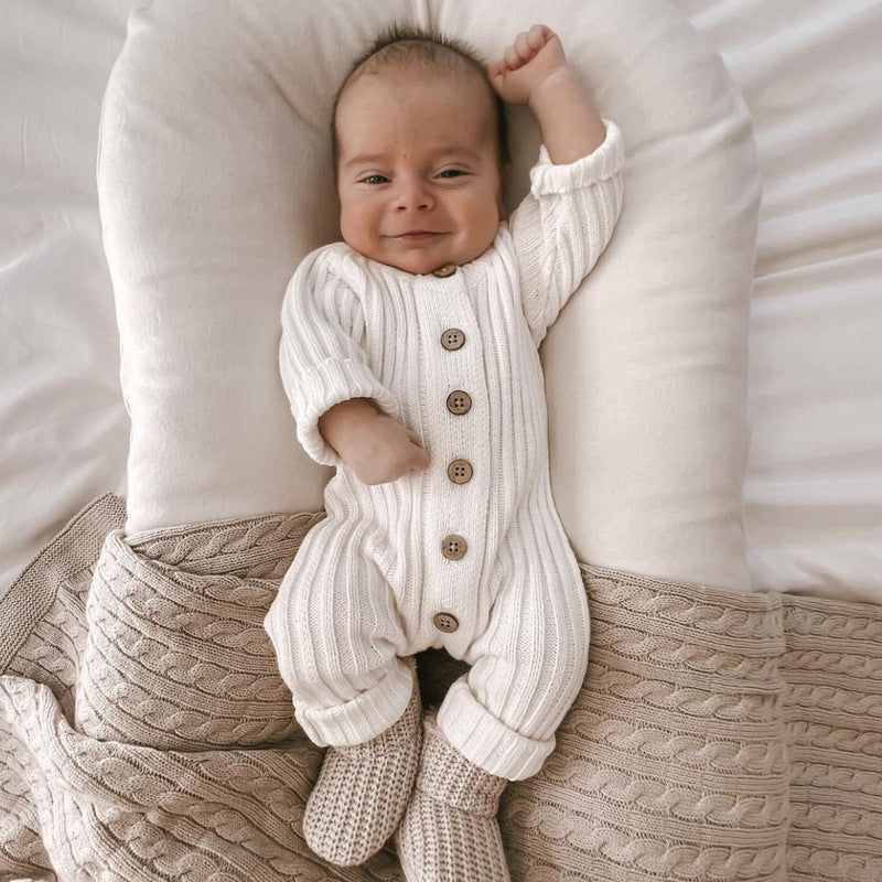 Baby Knitted Long-Sleeve Romper