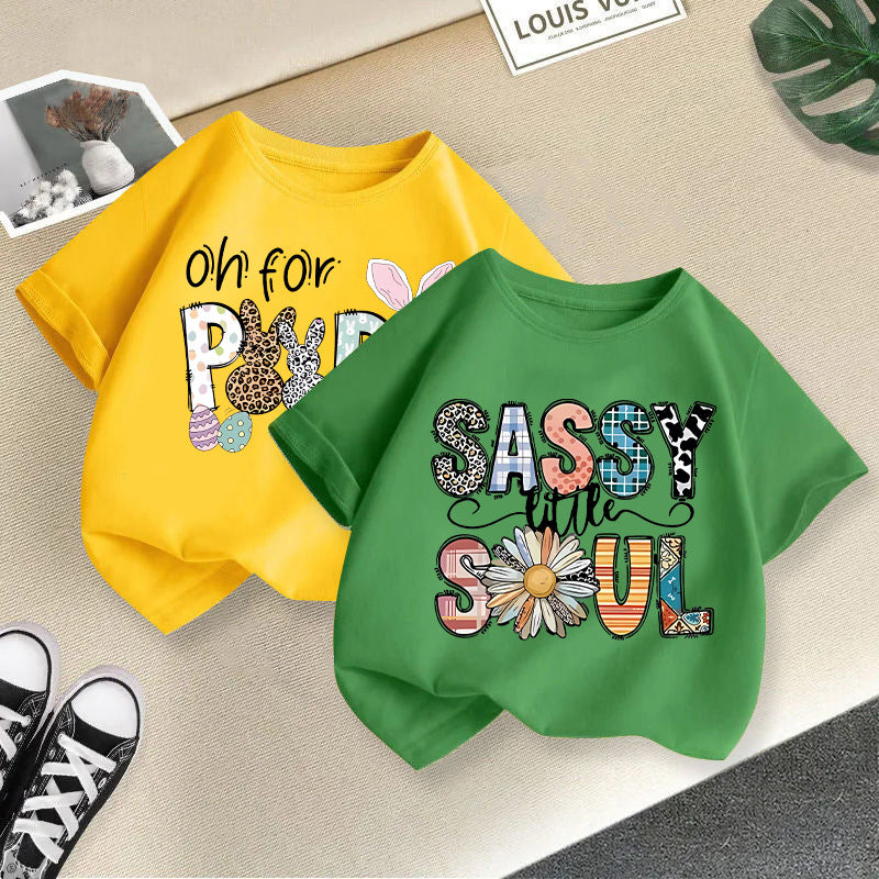 Girls' Round-Neck Print T-Shirt