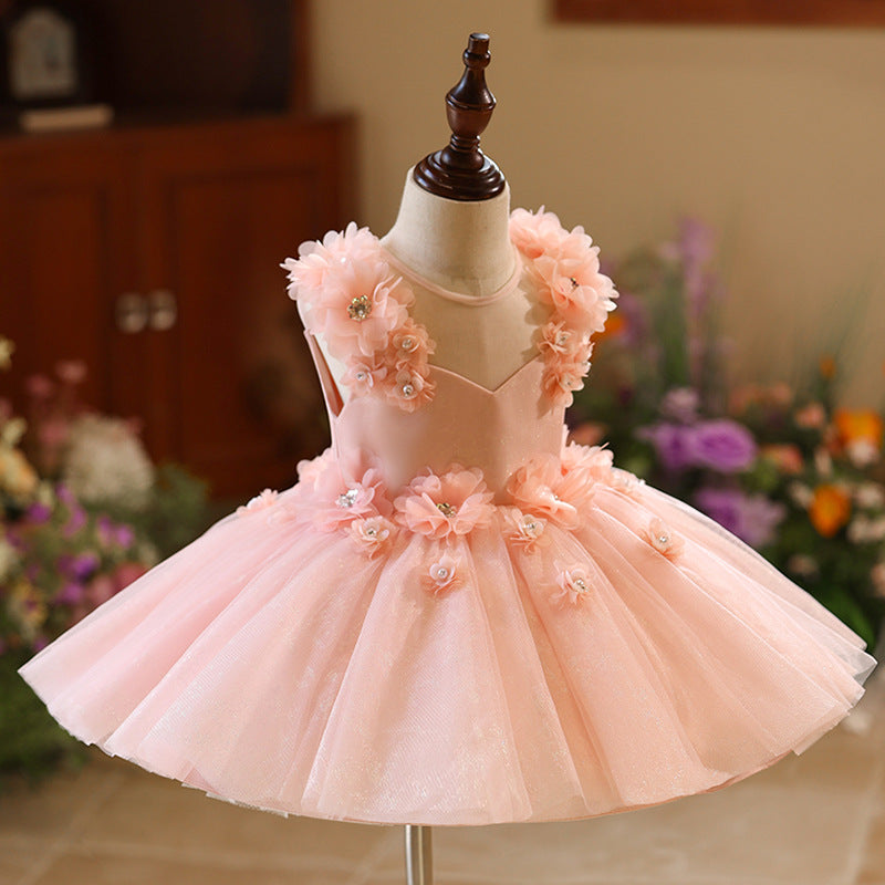 Girls' Pink High-End Princess Dress