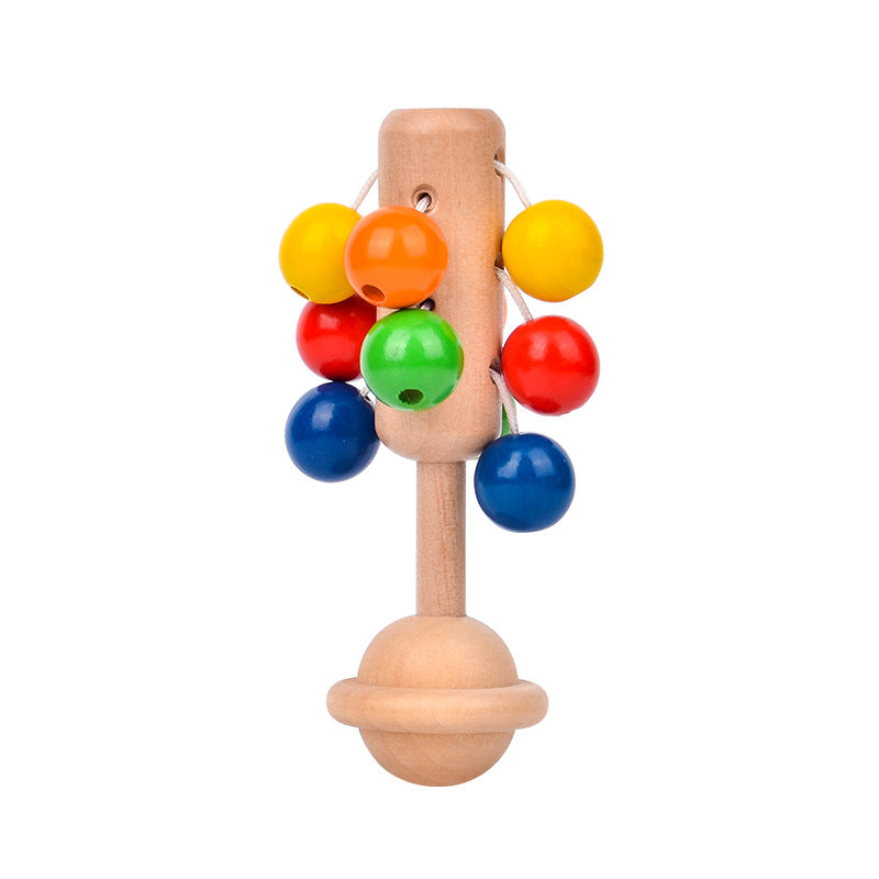 Wooden Rainbow Handbell Rattle