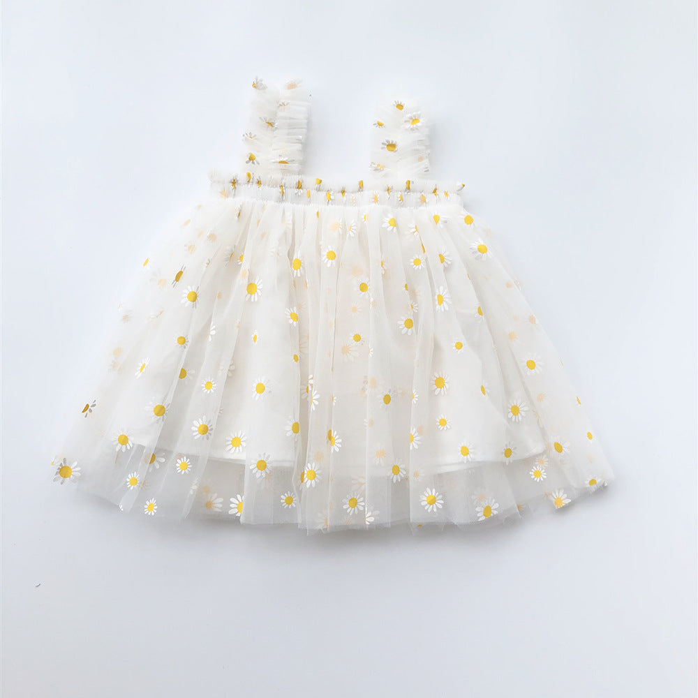 Girls' White Gauze Tutu Dress