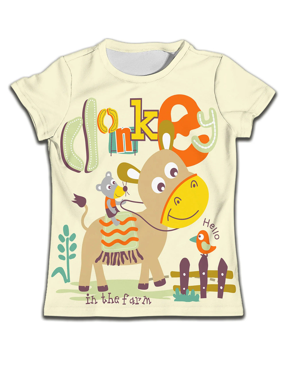 Boys' Cat-Print Casual Tee