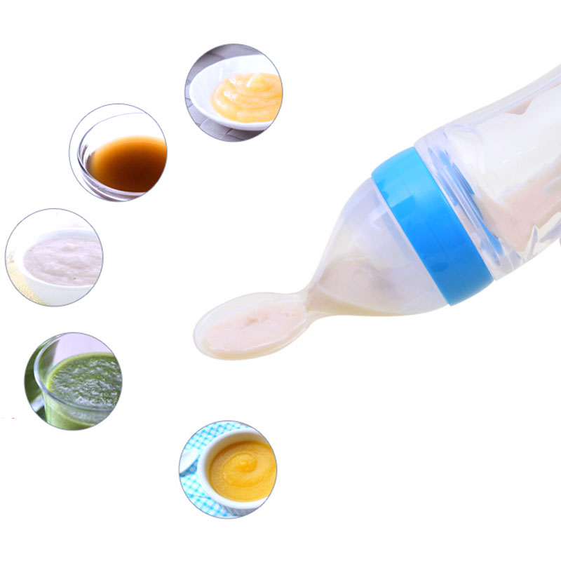 Silicone Squeeze Spoon Feeder Bottle