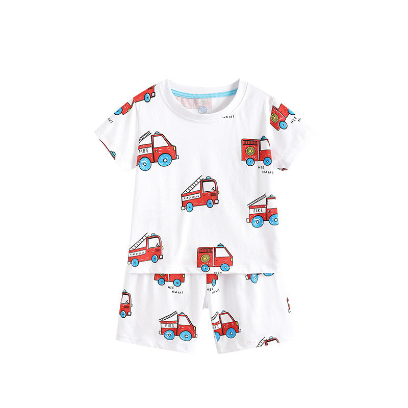 Kids' Cartoon Crew-Neck Short-Sleeve Set