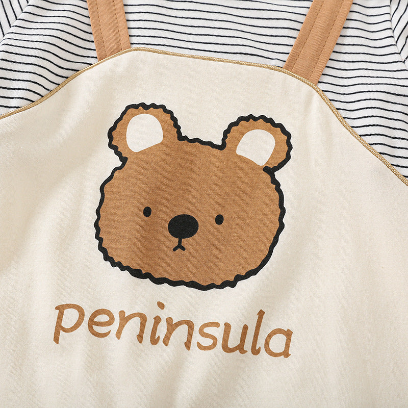 Baby Bear-Print Short-Sleeve Romper