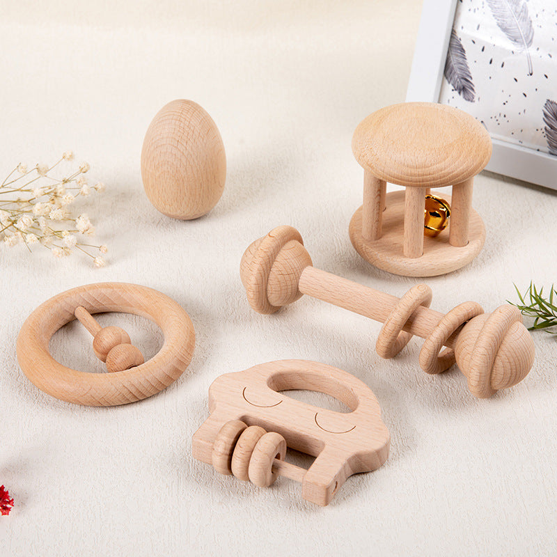 Wooden Bell Hand Rattle