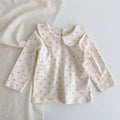 Baby Girl Plaid & Floral Lapel Top