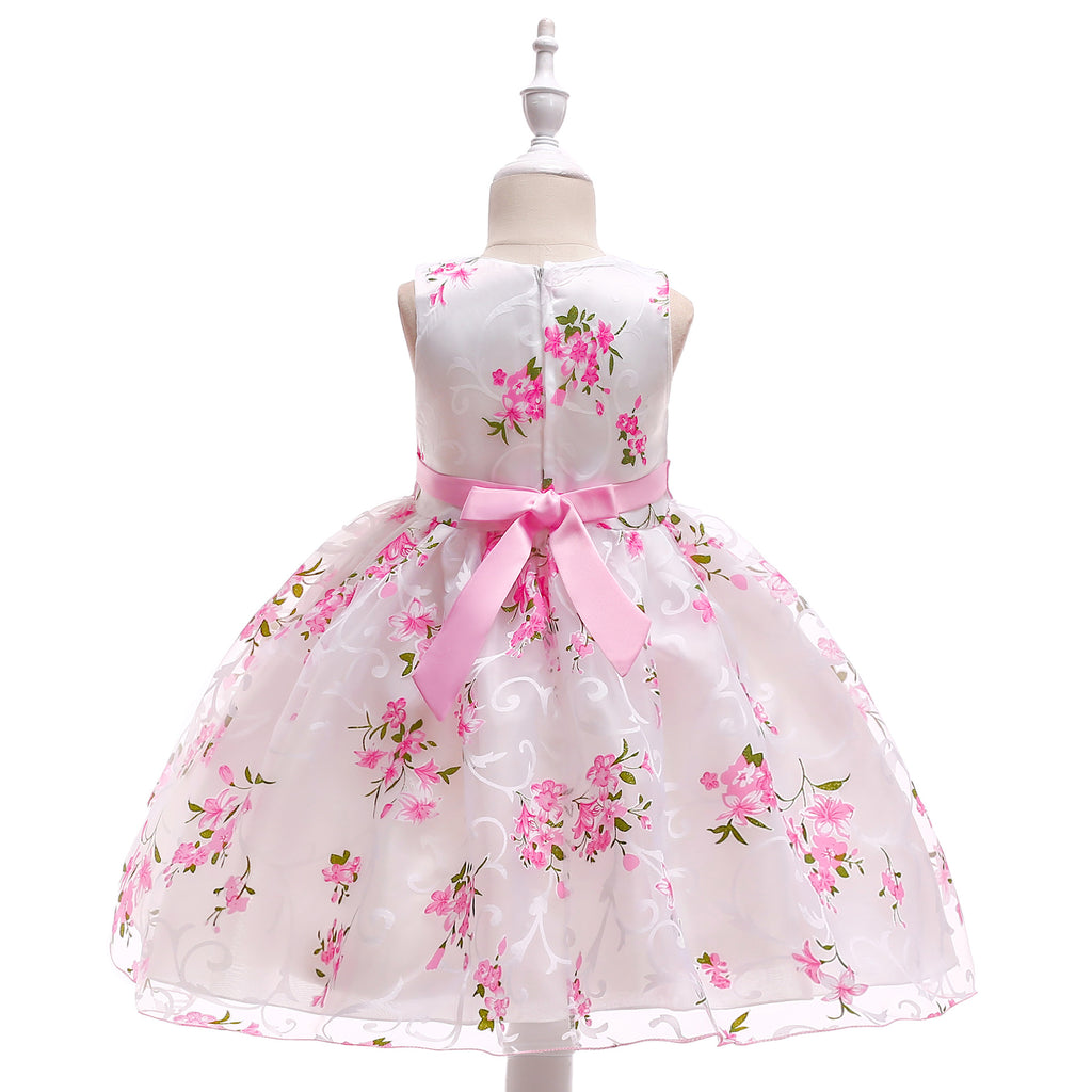 Girls' Gauze Flower Girl Evening Dress