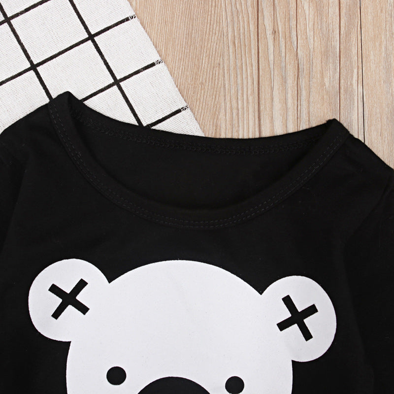 Kids' Koala Top & Striped Pants Set
