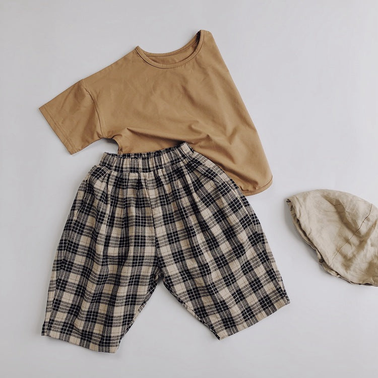 Kids' Plaid Carrot Pants
