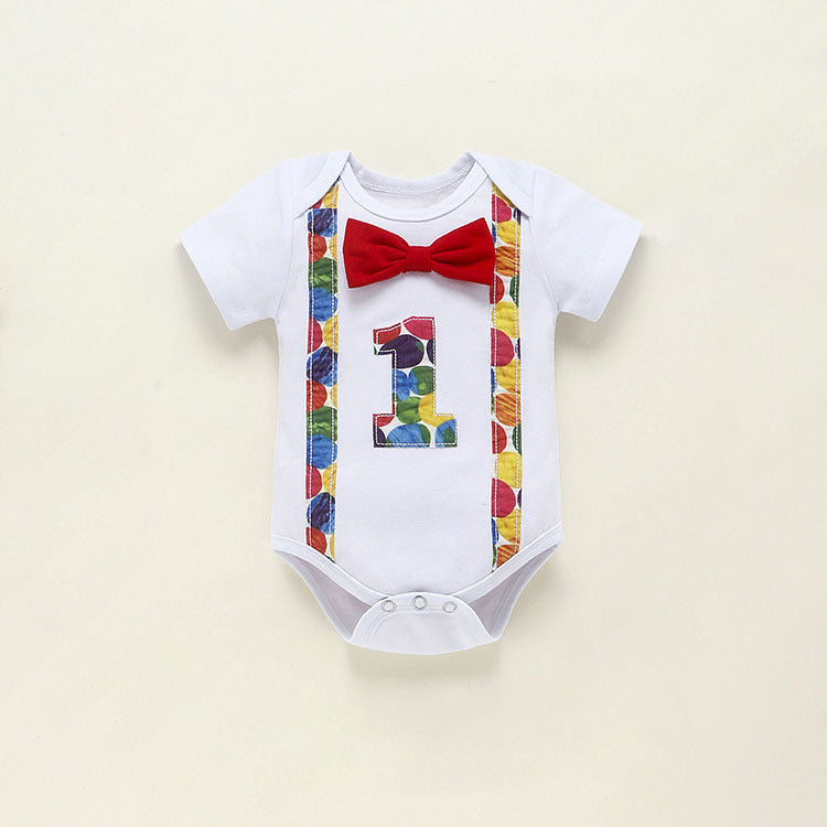 Baby Summer Romper with Bow & Strap Detail