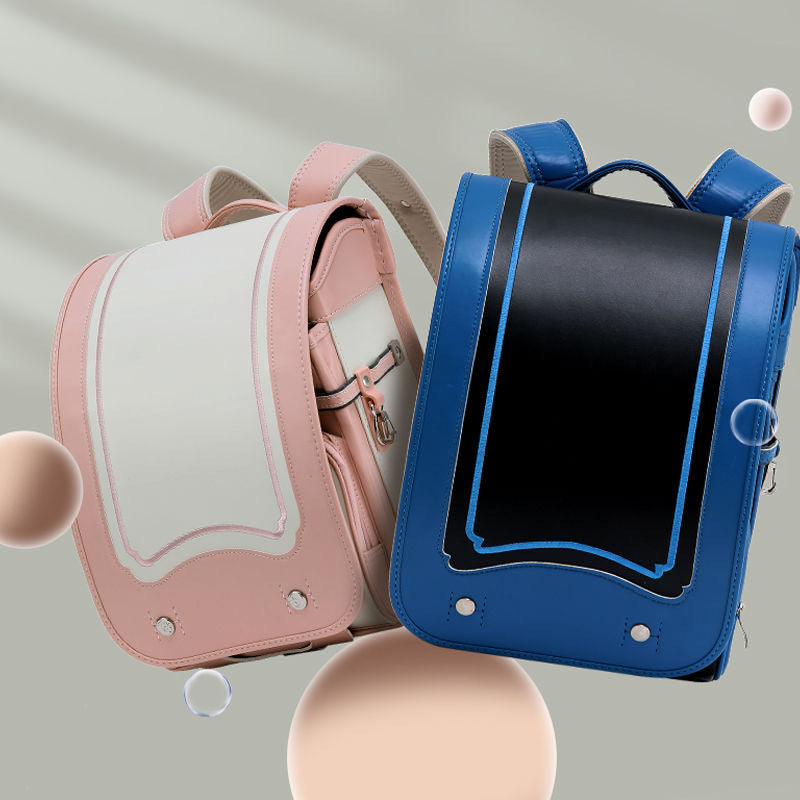 Angel-Wings PU Leather School Backpack