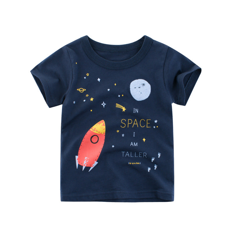 Kids' Rocket-Print Cotton Tee
