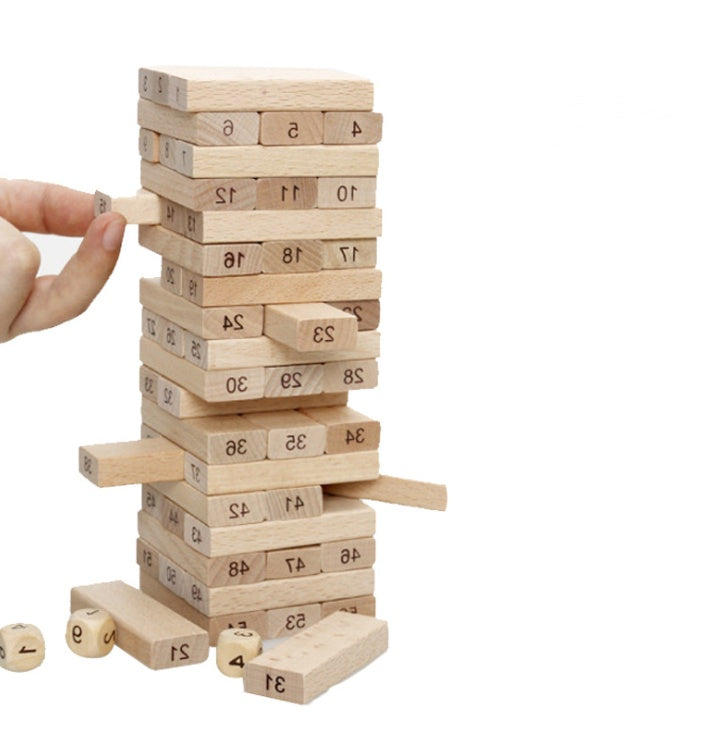 54-Piece Wooden Rainbow Stacking Blocks