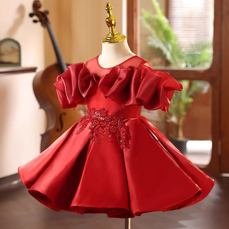 Girls' Red Birthday Princess Dress