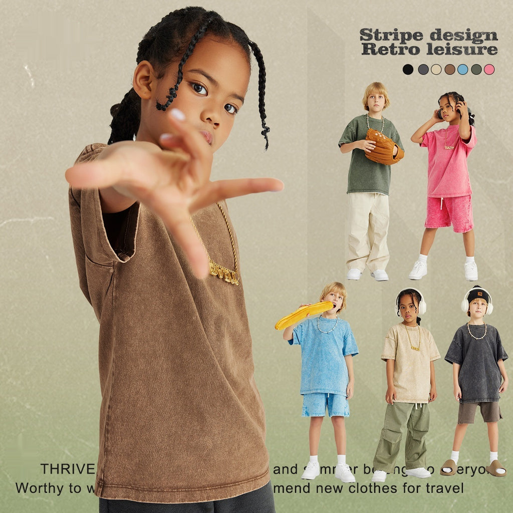 Kids' Washed Batik Short-Sleeve Tee
