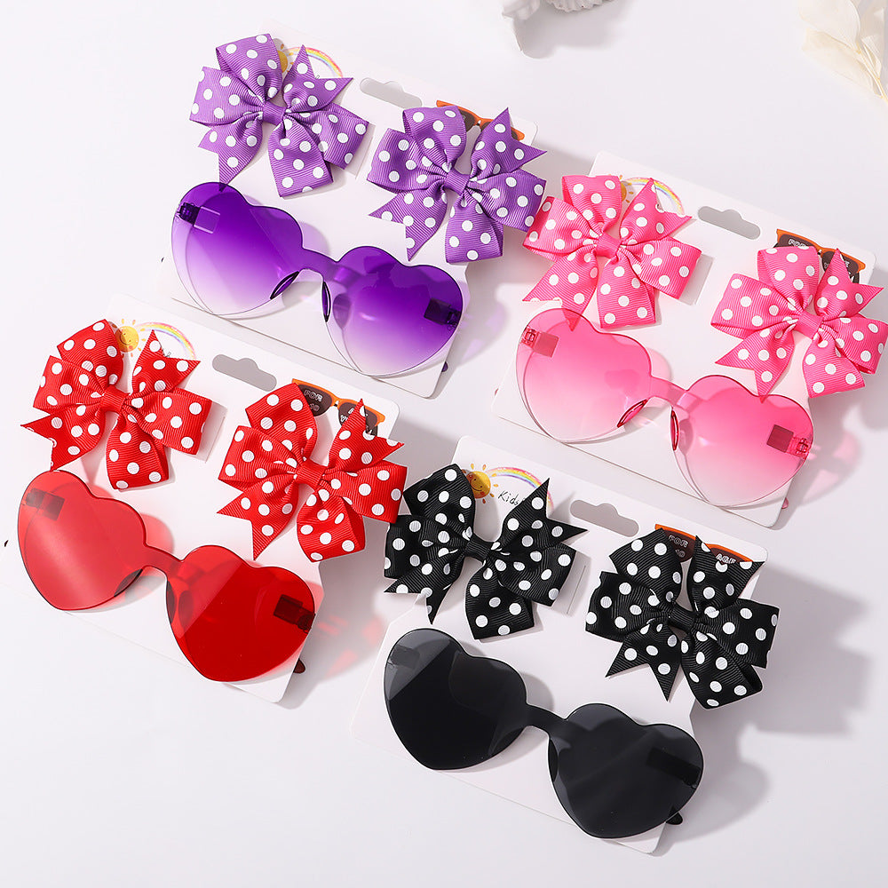 Kids' Bow Clip & Sunglasses Set