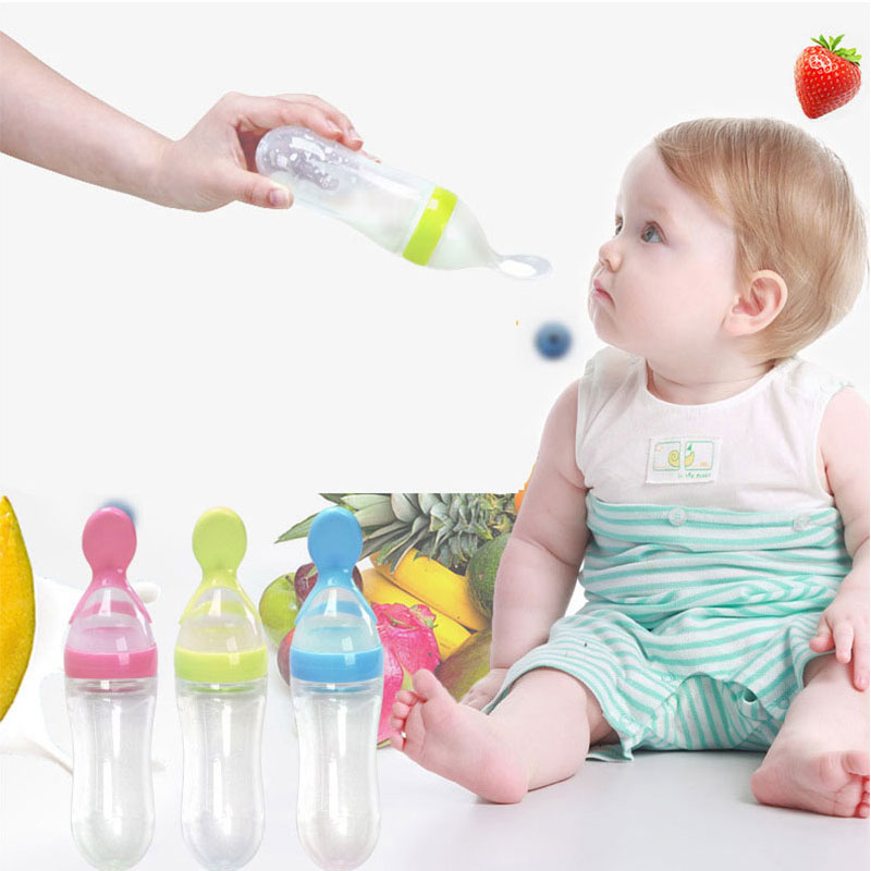 Silicone Squeeze Spoon Feeder Bottle