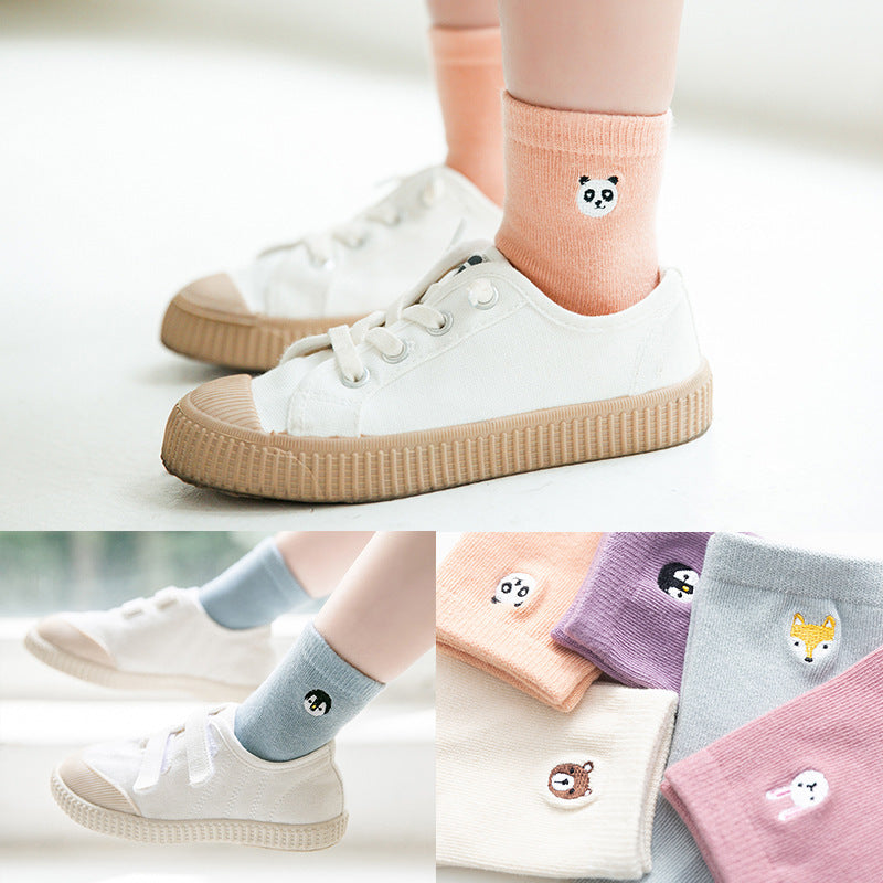 Baby Embroidered Animal Socks