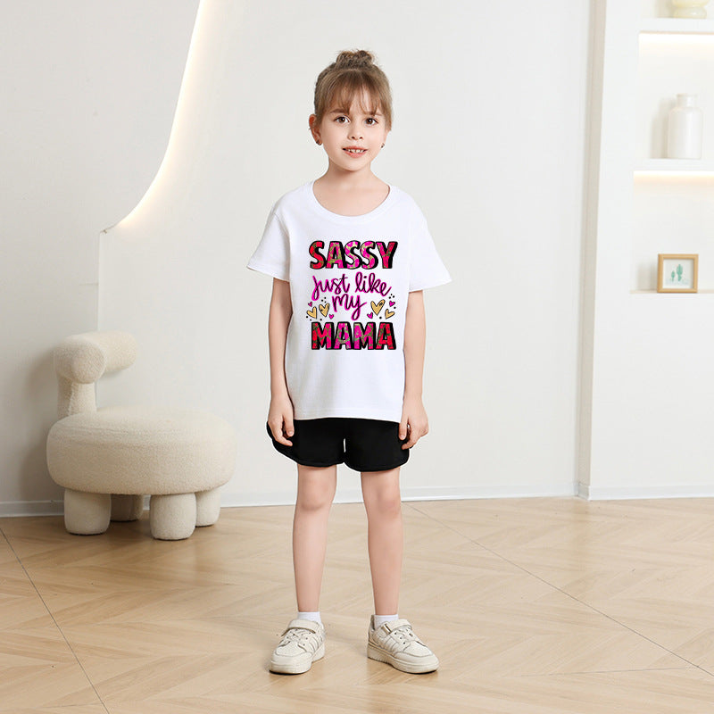 Girls' Round-Neck Print T-Shirt
