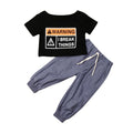 Kids' Letter-Print Short-Sleeve Tee & Pants Set