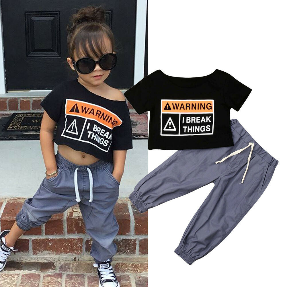 Kids' Letter-Print Short-Sleeve Tee & Pants Set