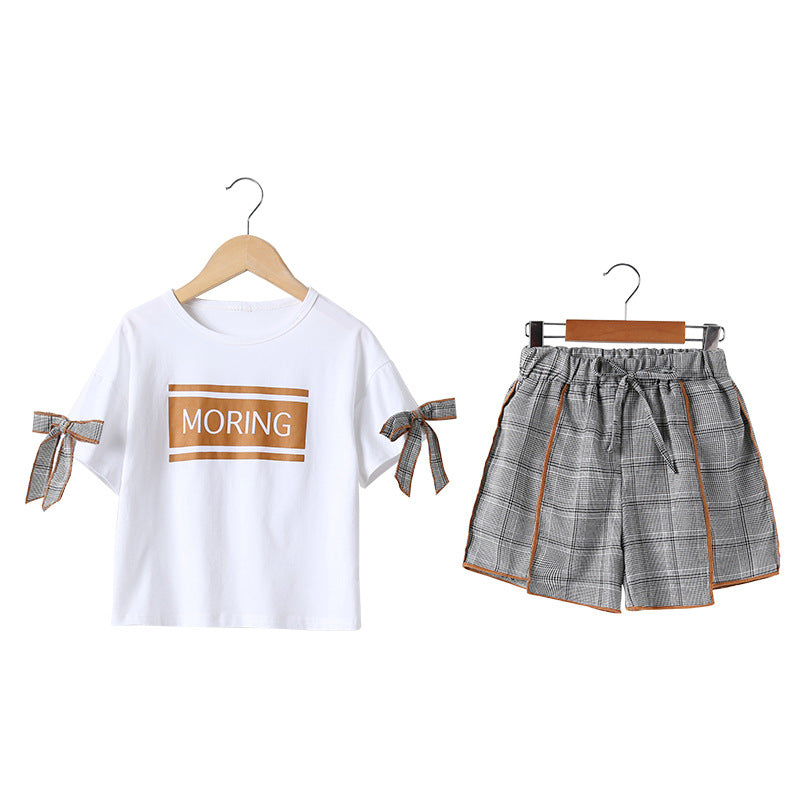 Kids' Check Short-Sleeve Top & Shorts Set