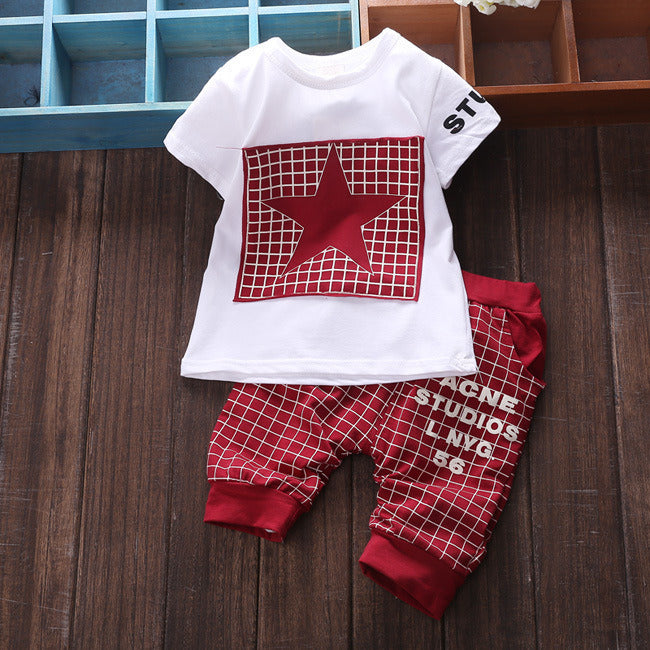 Kids' Star-Print Short-Sleeve T-Shirt & Trouser Set