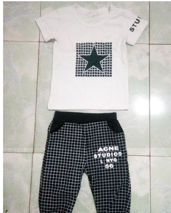 Kids' Star-Print Short-Sleeve T-Shirt & Trouser Set