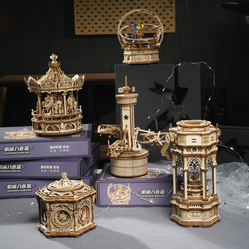 3D Wooden Starry Night Music Box Kit