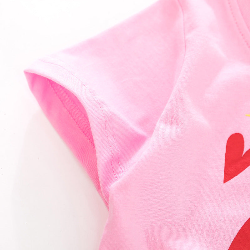 Girls' Cartoon Rainbow Knit Tee