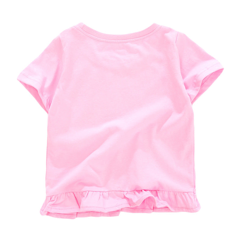 Girls' Cartoon Rainbow Knit Tee