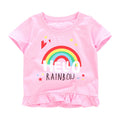 Girls' Cartoon Rainbow Knit Tee