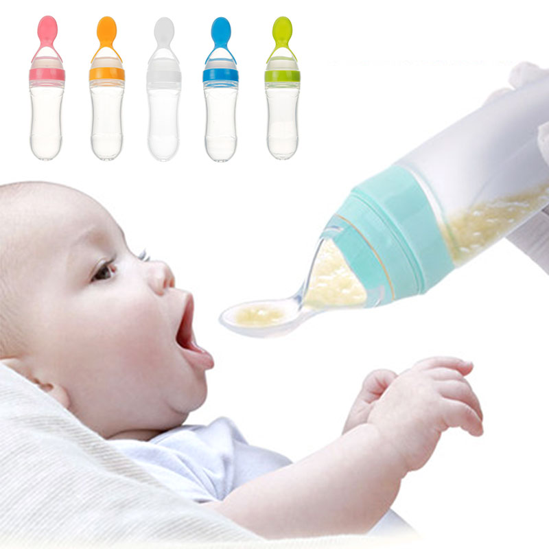 Silicone Squeeze Spoon Feeder Bottle