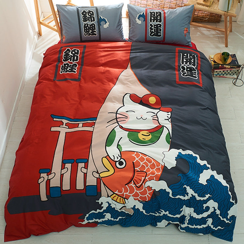 Cartoon Cotton Bedding Set (4-Piece)