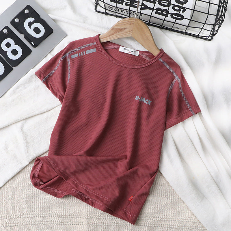 Kids' Mesh Round-Neck Tee