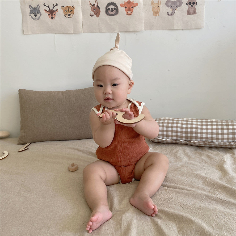 Baby Color-Block Halter Romper
