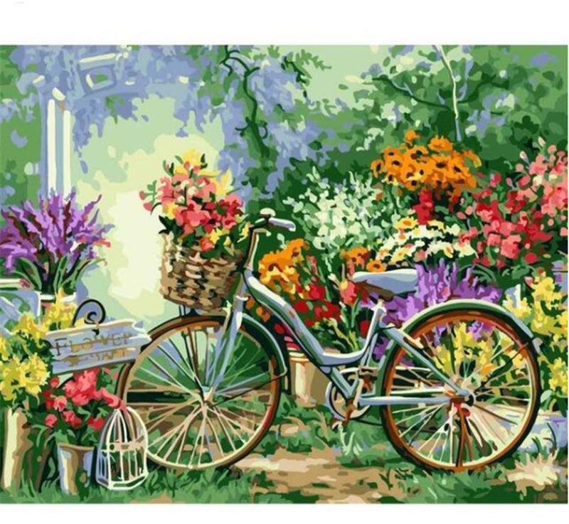 Bicycle Garden Paint-by-Numbers Kit