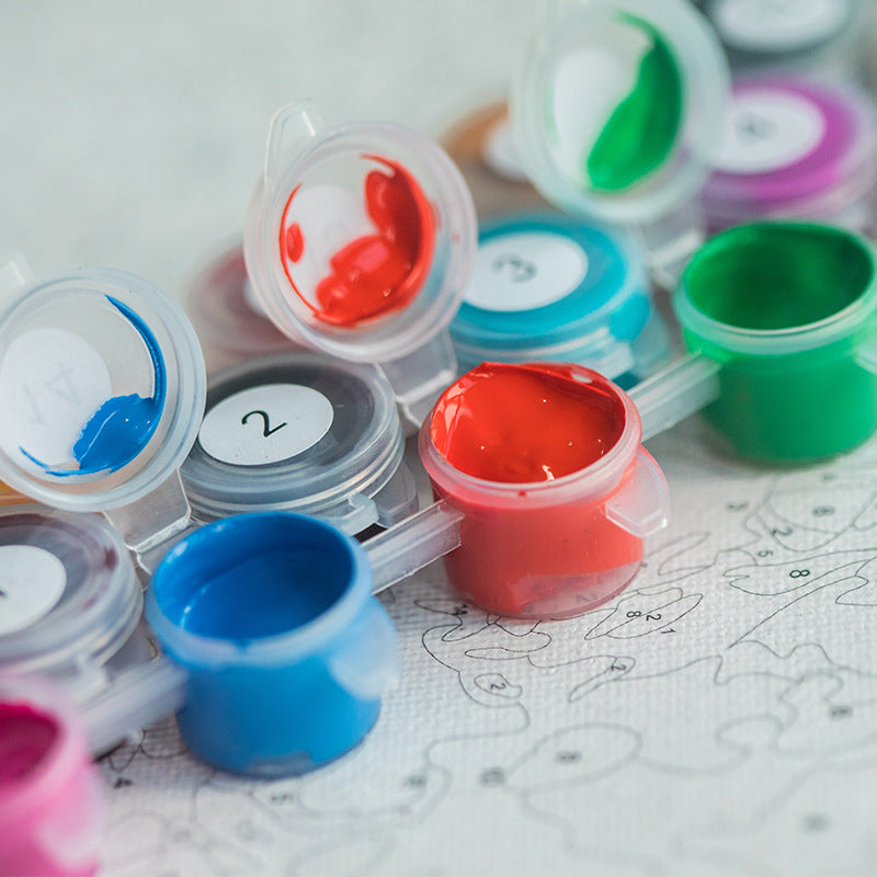 Black & White Cat Paint-by-Numbers Kit