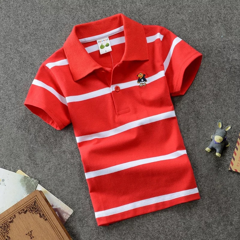 Kids' Striped Combed-Cotton Polo