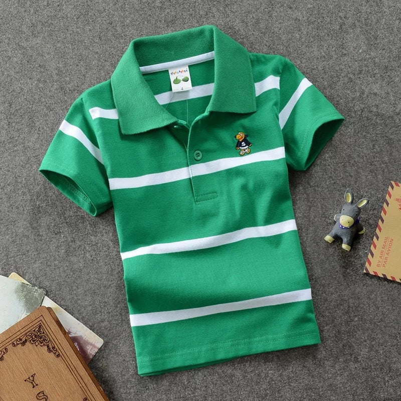 Kids' Striped Combed-Cotton Polo