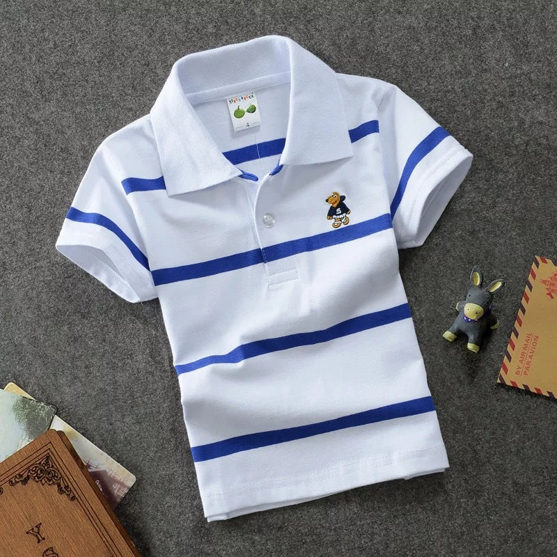 Kids' Striped Combed-Cotton Polo