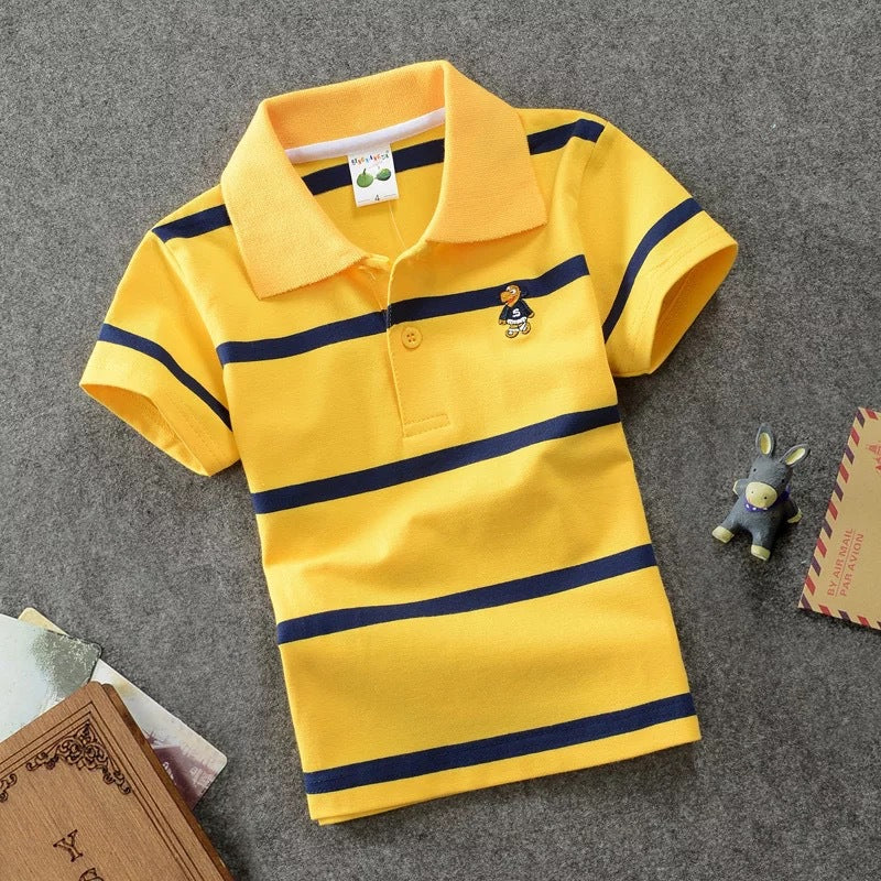 Kids' Striped Combed-Cotton Polo