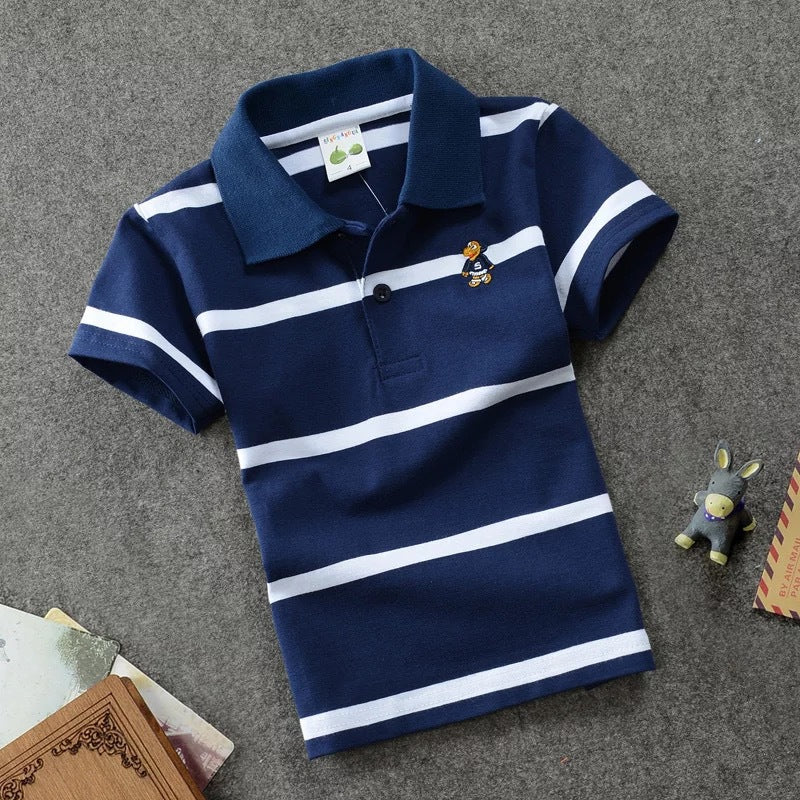 Kids' Striped Combed-Cotton Polo