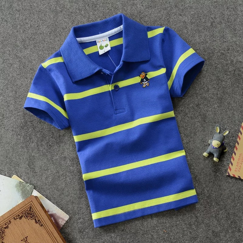Kids' Striped Combed-Cotton Polo
