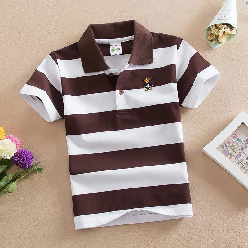 Kids' Striped Combed-Cotton Polo