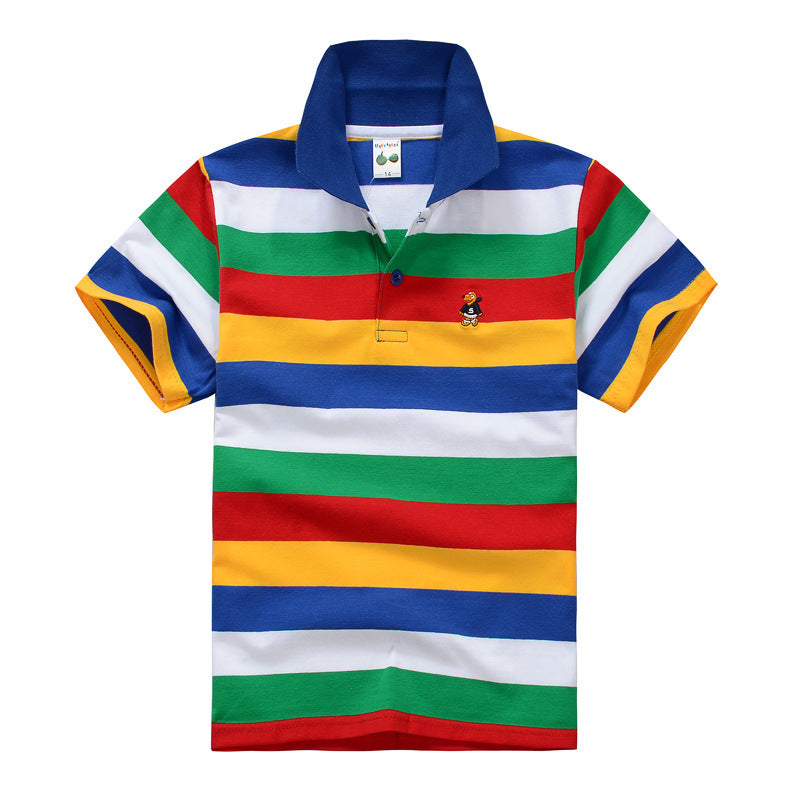 Kids' Striped Combed-Cotton Polo